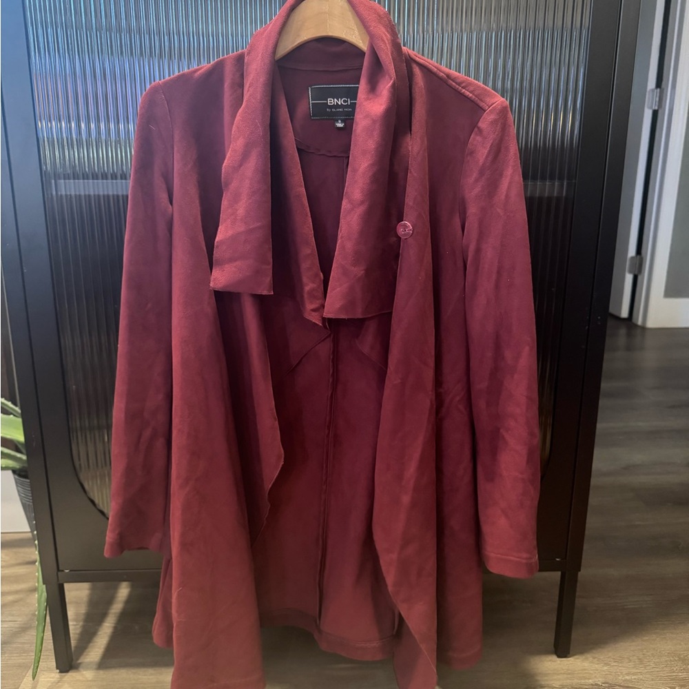 Blanc Noir Burgundy Trench Coat